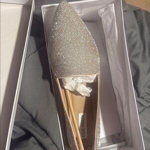 Steve Madden Silver Flats with Sparkly Design